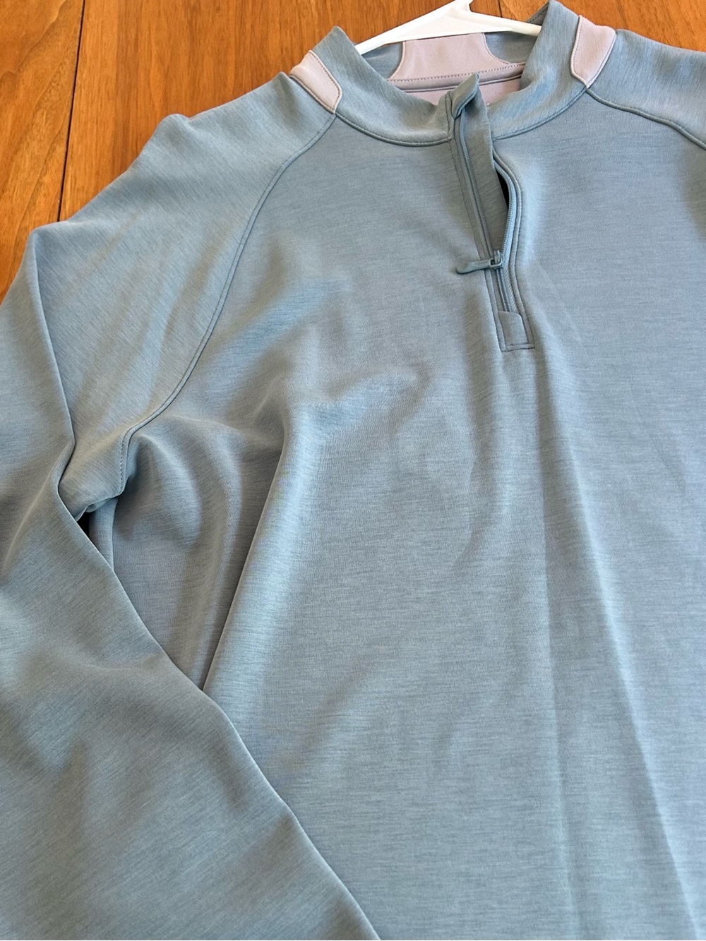johnnie-O soft teal quarter-zip pullover